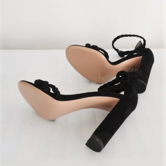 Gianvito Rossi Sandals Liya Black Braided Suede - Picture 8 of 8